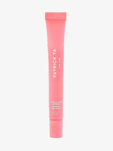 Patrick Ta Major Moisture Smoothing and Hydrating Tinted Lip Balm in branded tube component on a light gray background