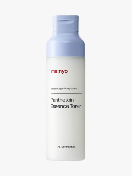 Ma:nyo Panthetoin Essence Toner light blue and white bottle on light gray background